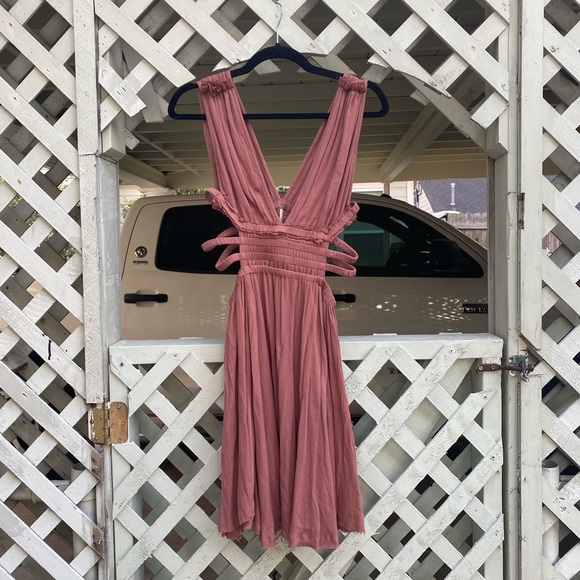 SOLD Free people cut out brown mini dress - Picture 2 of 7